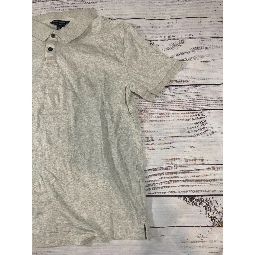 Banana Republic Gray Polo Shirt Men's Medium Collared Short Sleeve Pullover